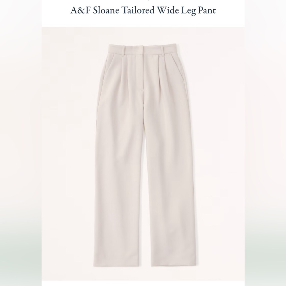 Abercrombie Sloane Tailored Wide Leg Pant in Cream